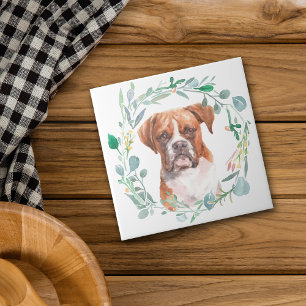 Keramik für Boxer Dog Watercolor Fliese