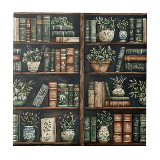 Keramik für Bücher und Blume Fliese (Vorderseite)