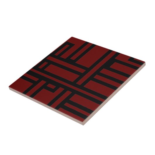 Keramik für Burgundy und Schwarz Geometrisch Fliese (Seite)