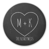 Keramik für das Schwarzweiß-Herzmonogramm Keramikknauf (Vorderseite)