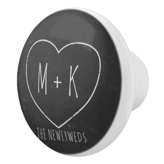 Keramik für das Schwarzweiß-Herzmonogramm Keramikknauf (Rechts)