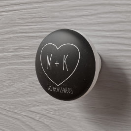 Keramik für das Schwarzweiß-Herzmonogramm Keramikknauf