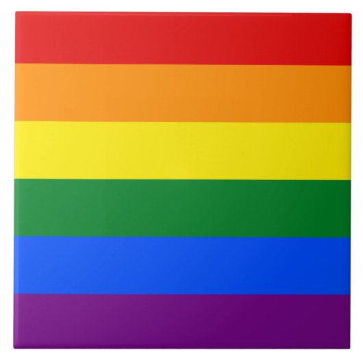 Keramik für die Flag-Fahne mit Proud Rainbow Pride Fliese (Vorderseite)