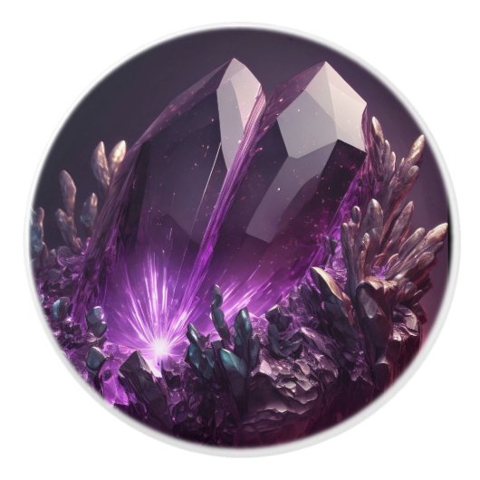 Keramik für lila heilende Amethysten Keramikknauf (Vorderseite)