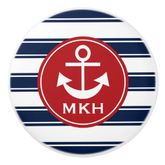 Keramik für Monogramm, Rot und Navy Keramikknauf