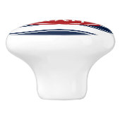 Keramik für Monogramm, Rot und Navy Keramikknauf (Seitenansicht)