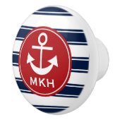 Keramik für Monogramm, Rot und Navy Keramikknauf (Rechts)