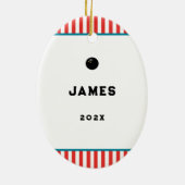 Keramik für personalisierte Squashsportarten Ornament (Hinten)