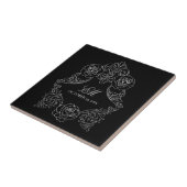 Keramik für Schwarze Viktorianische Monogramm-Logo Fliese (Seite)