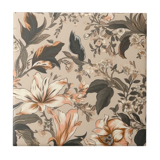 Keramik für Vintages Blumenmuster Fliese (Vorderseite)