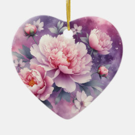 Keramik Galaxy Peony Ornament