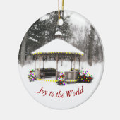 Keramik "GAZEBO IN DER SCHNEEBEDECKTEN HOLZ" Keramik Ornament (Links)