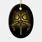 Keramik geboren zu tanzen (Gold) Ornament (Vorne)
