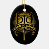 Keramik geboren zu tanzen (Gold) Ornament (Hinten)