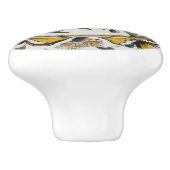 Keramik Gelb, Grün und Weiß Keramikknauf (Seitenansicht)