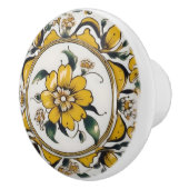 Keramik Gelb, Grün und Weiß Keramikknauf (Rechts)