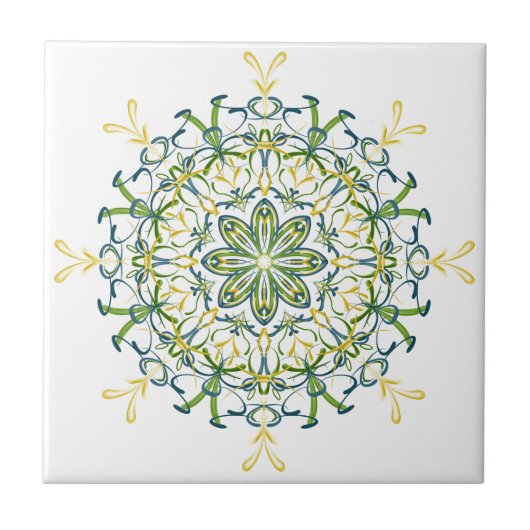 Keramik Gelb und grün Fliese (Vorderseite)