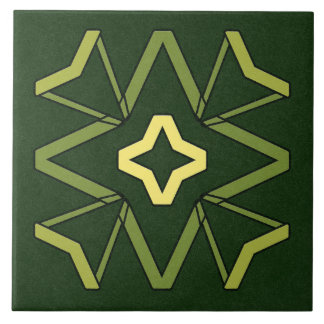 Keramik - gelb und grün strukturiertes Muster Fliese