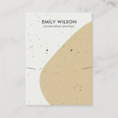 KERAMIK GELBE OCHRE WAVE NECKLACE EARRING DISPLAY VISITENKARTE (Vorderseite)