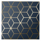 Keramik - Geometrisches Silber und Blau/Grau Fliese (Vorderseite)