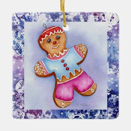 Keramik "Gingerbread Boy" Keramikornament (Vorderseite)