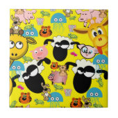 Keramik Giraffe, Schweine, Kätzchen, Schafe Fliese (Vorderseite)