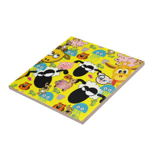 Keramik Giraffe, Schweine, Kätzchen, Schafe Fliese