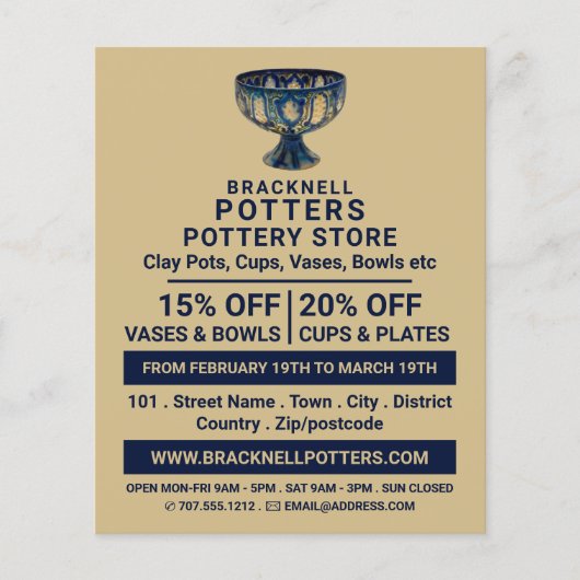 Keramik Goblet, Potterie Store, Potter Werbung Flyer (Vorne)
