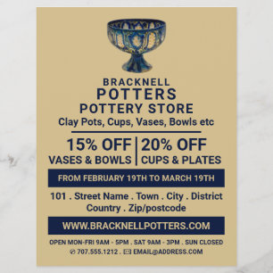 Keramik Goblet, Potterie Store, Potter Werbung Flyer