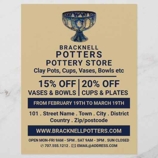 Keramik Goblet, Potterie Store, Potter Werbung Flyer (Vorne)