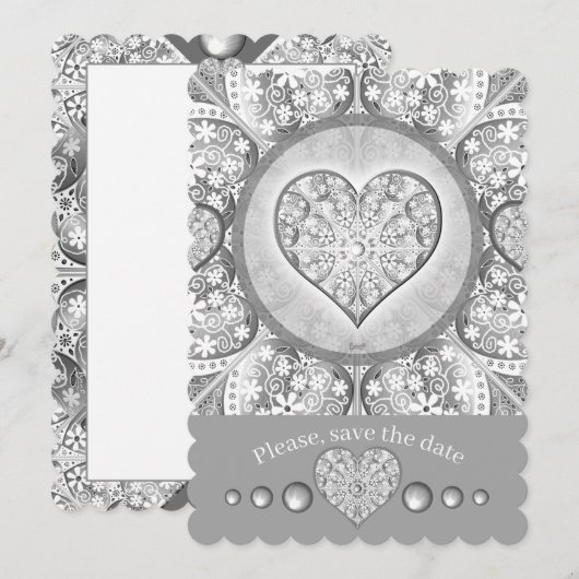 Keramik Grau Einladung (Vorne/Hinten)