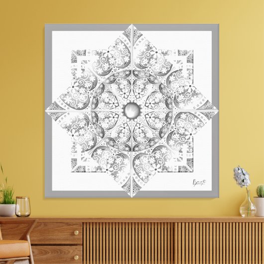 Keramik Grau Leinwanddruck (Insitu (Wohnzimmer))