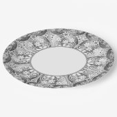 Keramik Grau Pappteller (Schrägansicht)