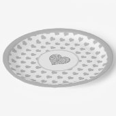 Keramik Grau Pappteller (Schrägansicht)