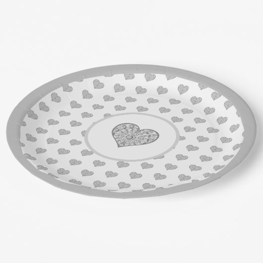 Keramik Grau Pappteller (Schrägansicht)