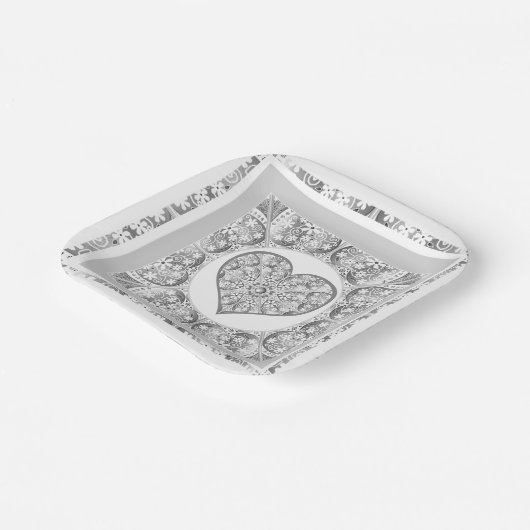 Keramik Grau Pappteller (Gewinkelt)