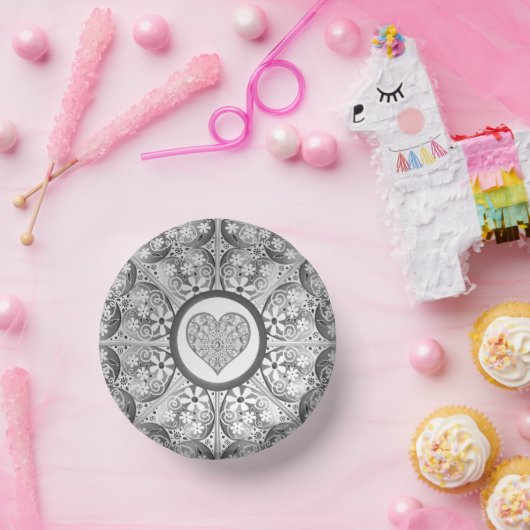 Keramik Grau Pappteller (Party)