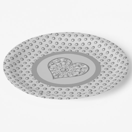 Keramik Grau Pappteller (Schrägansicht)