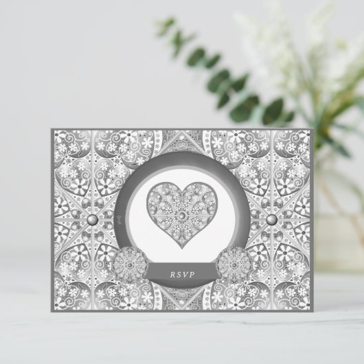 Keramik Grau RSVP Karte (Stehend Vorderseite)