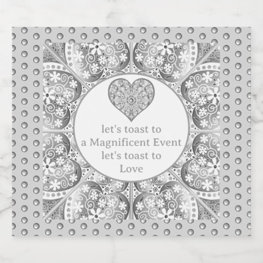 Keramik Grau Schaumweinetikett (Einzelnes Label)