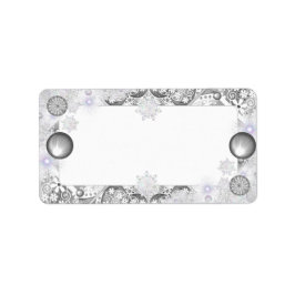 Keramik Grau & Schneeflocke Adressaufkleber