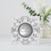 Keramik Grau & Schneeflocke Feiertagskarte (Stehend Vorderseite)