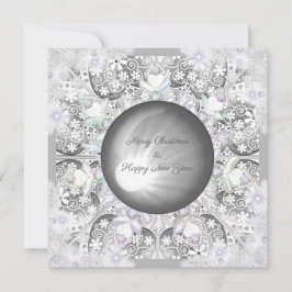 Keramik Grau & Schneeflocke Feiertagskarte