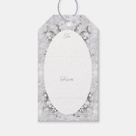 Keramik Grau & Schneeflocke Geschenkanhänger