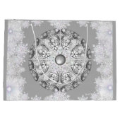 Keramik Grau & Schneeflocke Große Geschenktüte (Rückseite)