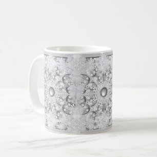 Keramik Grau & Schneeflocke Kaffeetasse
