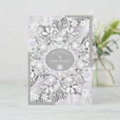 Keramik Grau & Schneeflocke Karte (Stehend Vorderseite)