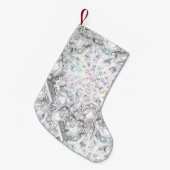 Keramik Grau & Schneeflocke Kleiner Weihnachtsstrumpf (Vorderansicht (hängend))
