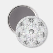 Keramik Grau & Schneeflocke Magnet (Vorderseite/Rückseite)