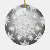 Keramik Grau & Schneeflocke Ornament (Vorne)